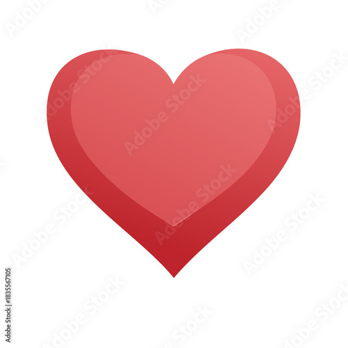 Vibrant red heart symbol of love and romance a three dimensional graphic illustration