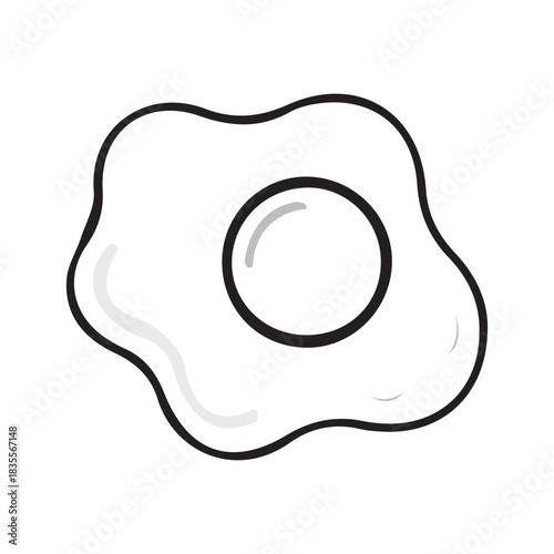 Minimal Fried Egg Line Art Icon
