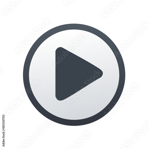 Modern play button icon for media playback and digital content