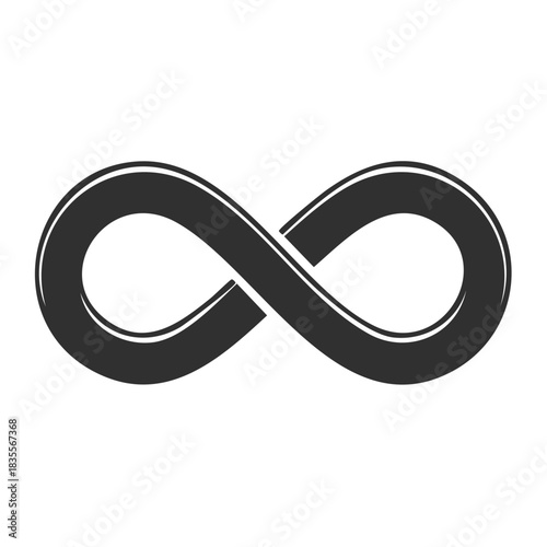 Minimalist Infinity Symbol Illustration Eternal Endless Loop Concept in Black and White