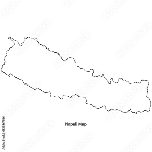 Nepal Map Outline Vector Icon