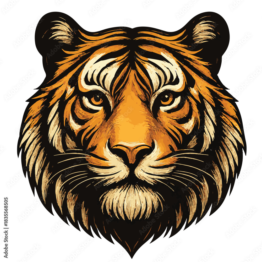 Obraz premium Realistic Tiger Face Portrait