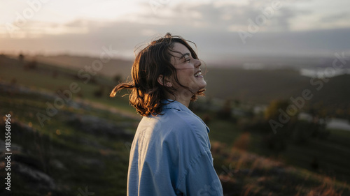 smiling at the breeze