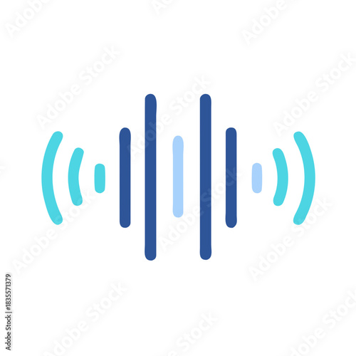 Abstract sound wave visualization on black background with rounded bars