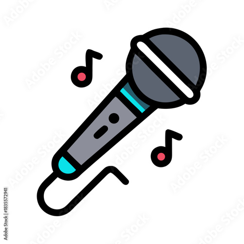 Minimalist microphone graphic on black background suitable for podcasting and voice recording