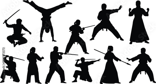 Set of Flying Mosquito Silhouettes, Detailed Black Vector Illustrations of Dangerous Insects and Pests for Disease Control, Health Warning, and Entomology Graphic Design Isolated.