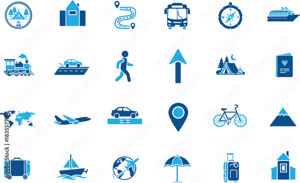 Fototapeta premium Location Map and Route Navigation Icon