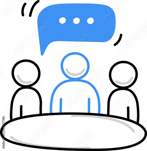 Discussion table business people icon