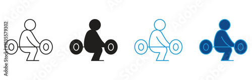 Weight carrying icon Set Multiple Style Collection. Vector illustration.