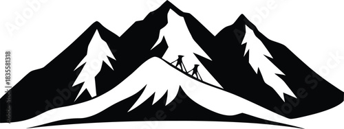 vector illustration of a ski mountain landscape of australia