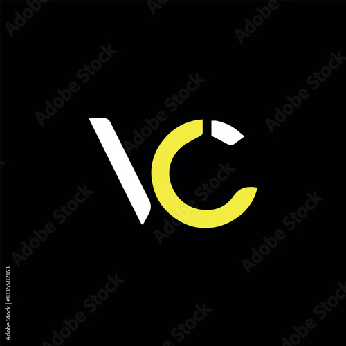 letters vc text logo design vector