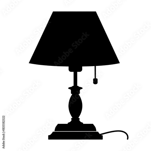 Silhouette of a table lamp