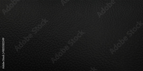 Black faux leather with fine texture.