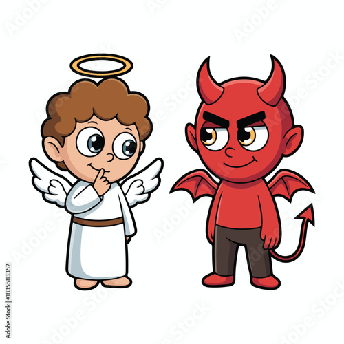 Cute Angel and Devil Conscience