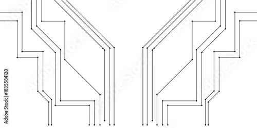 Abstract circuit board hi-tech digital technology and engineering vector graphic illustration suitable for website design, abstract futuristic circuit board line art technology on modern technology.