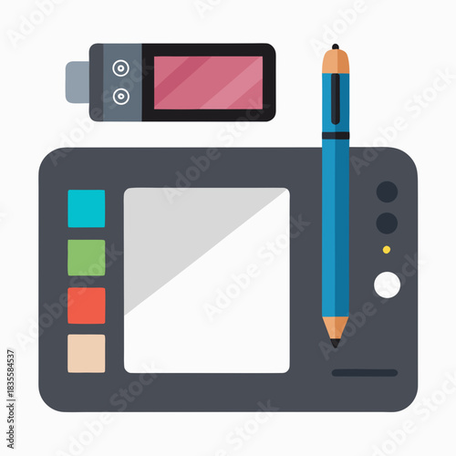 Digital drawing tablet and stylus with accessories