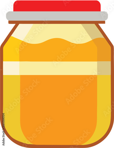 vector illustration of a jar with honey on isolated background