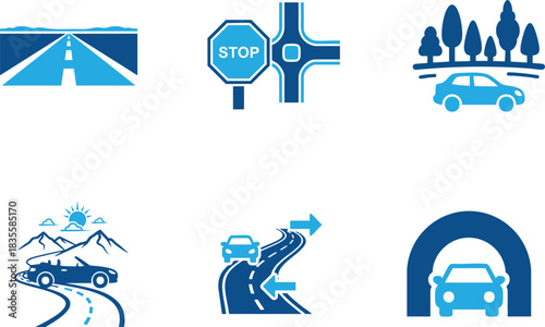 Road Trip Scenic Drive Journey Icon