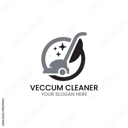 vacuum cleaning logo design vector