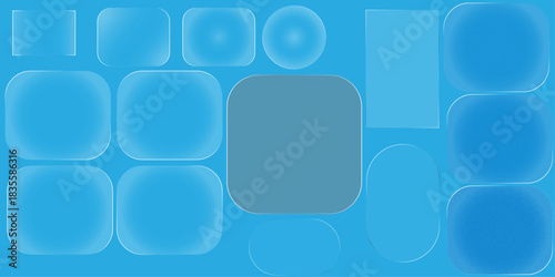 Light frame liquid glass texture with soft effect modern transparent frame shapes for design and morphism style glossy interface, liquid glass panels and elements set with difference type of shape.