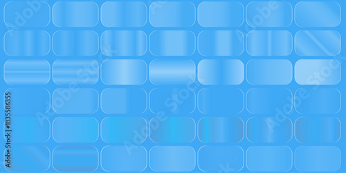 Light frame liquid glass texture with soft effect modern design difference shapes for design and morphism style glossy interface, liquid glass panels and elements set with difference type of shape.