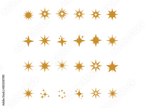 Sparkle Star Icon Vector Design, Twinkle Vector icon, Star Icon, Sparkle vector set icon, Set of Vector icon
