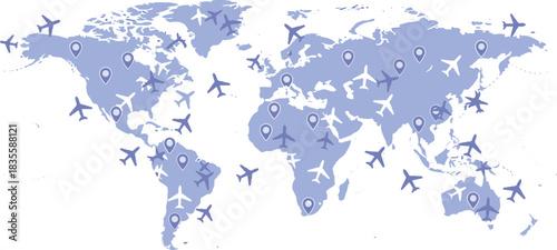 Plan your next global journey with this world airplane travel map, unlocking new destinations and adventures for unforgettable experiences
