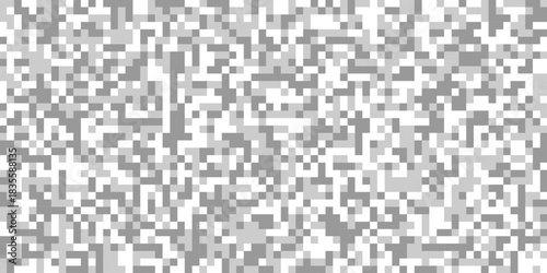 Censorship blurred pixels effect for gray and white squares digital pixelated patterns, horizontal pixelated bar in grayscale censorship effect grey mosaic different shades isolated background.