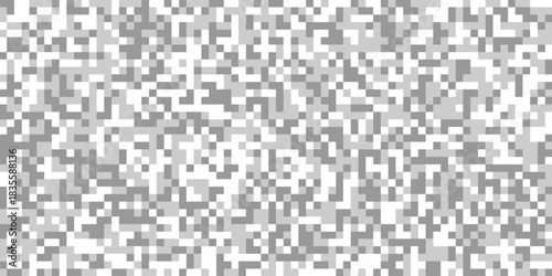 Censorship blurred pixels effect for gray and white squares digital pixelated patterns, horizontal pixelated bar in grayscale censorship effect grey mosaic different shades isolated background.