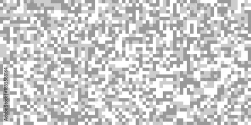 Censorship blurred pixels effect for gray and white squares digital pixelated patterns, horizontal pixelated bar in grayscale censorship effect grey mosaic different shades isolated background.