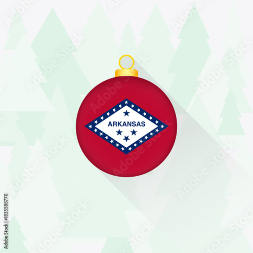 Arkansas State Flag Christmas Decoration.
