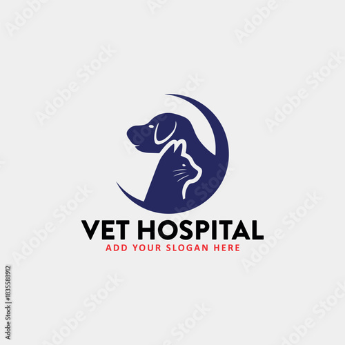 veterinary vet pet logo design vector