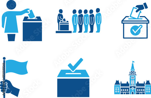 Political Voting Ballot And Democracy Icon