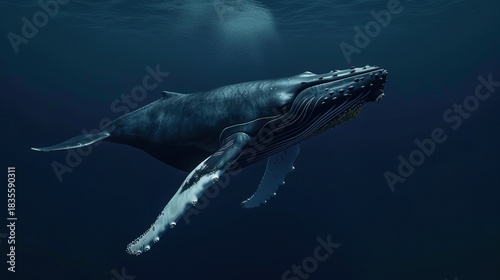 Wallpaper Mural Humpback Whale Collection: Assorted Humpback Whale Shots (Close-Ups, Breeching, Gliding, Swimming) in Ocean Settings (Clear Blue Water, Sunset Skies, Deep Dark Seas) for Marine Wildlife, Nature, and A Torontodigital.ca