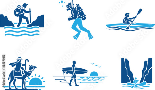 Adventure Sport Hiking Climbing Camping Icon