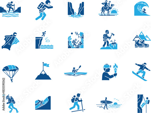 Adventure Sport Outdoor Extreme Activity Icon