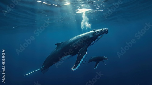 Wallpaper Mural Humpback Whale Collection: Assorted Humpback Whale Shots (Close-Ups, Breeching, Gliding, Swimming) in Ocean Settings (Clear Blue Water, Sunset Skies, Deep Dark Seas) for Marine Wildlife, Nature, and A Torontodigital.ca