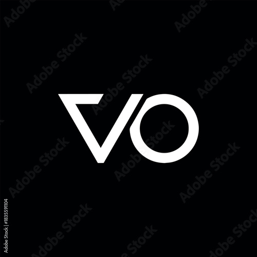 letters ov or vo text logo design vector