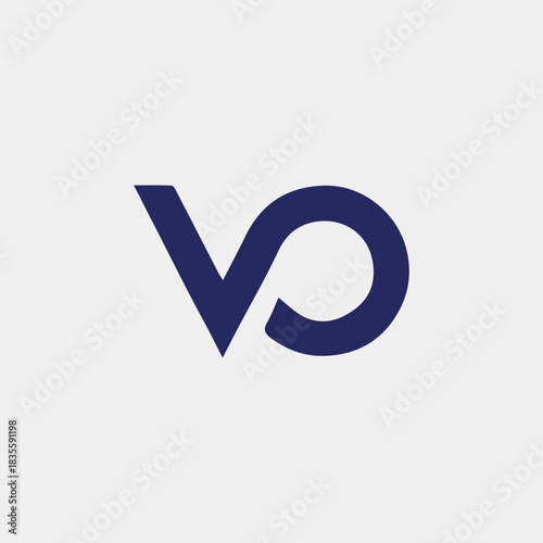 letters ov or vo text logo design vector