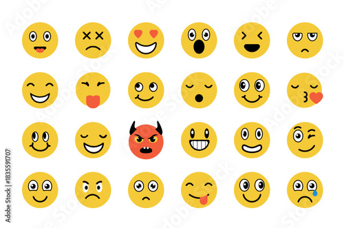 Cartoon faces vector icons. Characters vector set.
