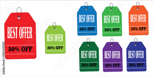 Sale Tags Collection – Discount Labels, New Arrival Badges, Price Tag Icons, Black and Red Promotional Stickers