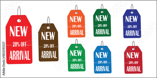 Sale Tags Collection – Discount Labels, New Arrival Badges, Price Tag Icons, Black and Red Promotional Stickers