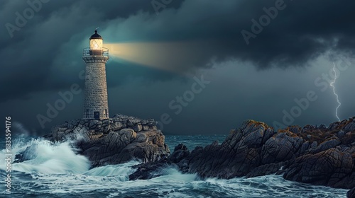 Serene Night Beach Shoreline with Gentle Waves, Star-Dense Sky, and Milky Way Reflections; Calm Dark Blue Ocean Surface Glowing Under Moonlight, Gradient Sky Reflections; Massive Curling Ocean Waves