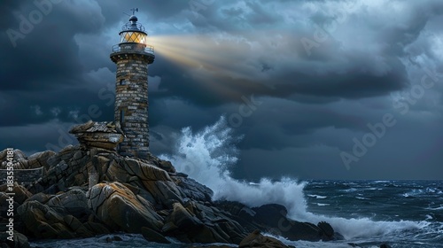 Serene Night Beach Shoreline with Gentle Waves, Star-Dense Sky, and Milky Way Reflections; Calm Dark Blue Ocean Surface Glowing Under Moonlight, Gradient Sky Reflections; Massive Curling Ocean Waves