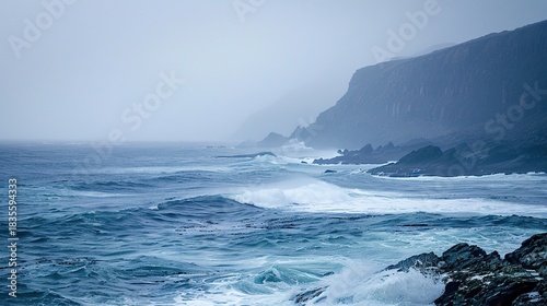 Serene Night Beach Shoreline with Gentle Waves, Star-Dense Sky, and Milky Way Reflections; Calm Dark Blue Ocean Surface Glowing Under Moonlight, Gradient Sky Reflections; Massive Curling Ocean Waves