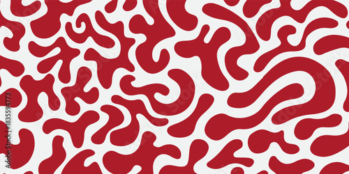 Red and White Abstract Liquid Flow Seamless Pattern Background. Suit for banner, web, brochure, pamflet and presentation