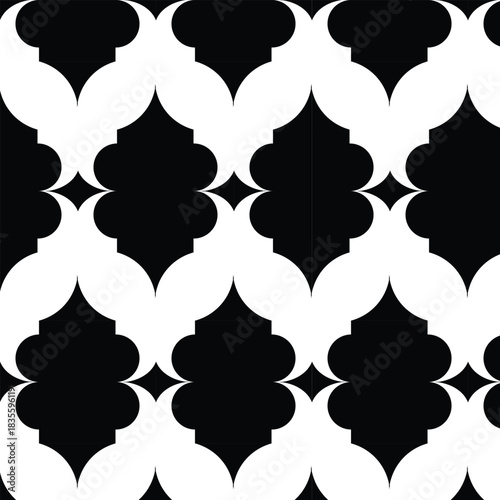 Black and white vintage floral seamless pattern vector illustration with damask elements
