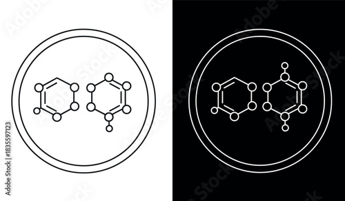 Sucrose molecule vector illustration on white and black background