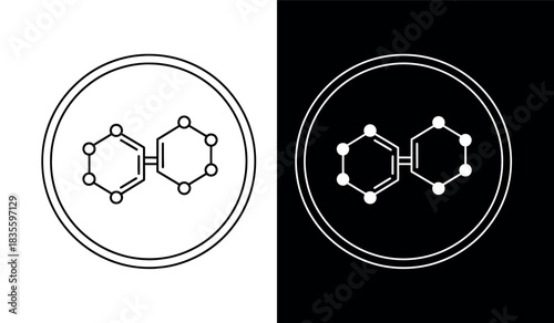 Molecular structure  vector illustration on contrasting black and white backgrounds