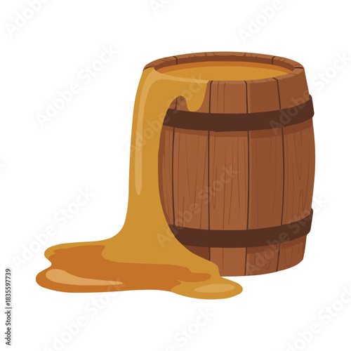 wooden barrel isolated on white